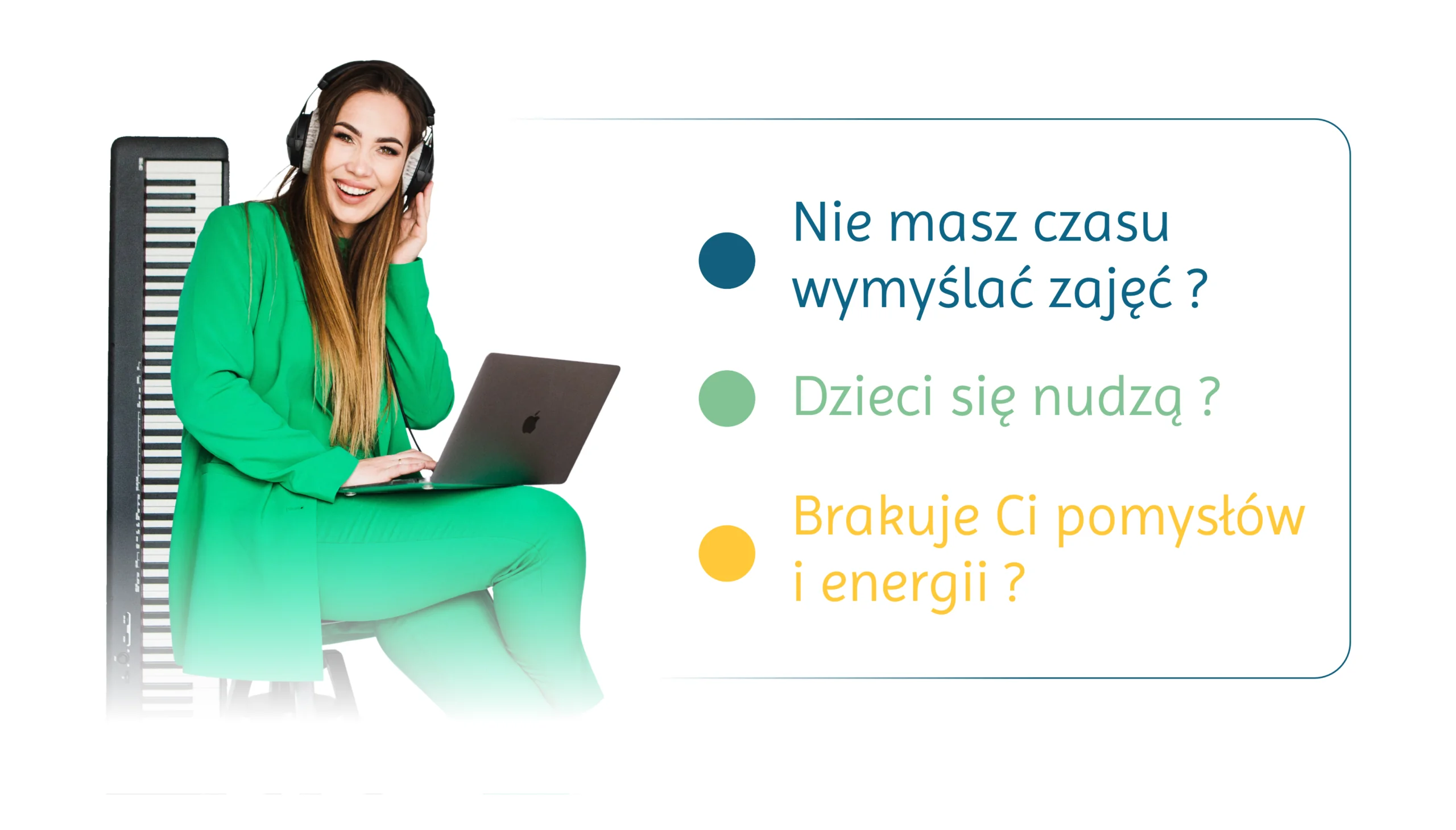Instruktorka EkoMuzyki przy pianinie